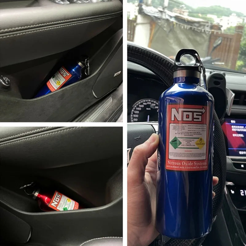 1Pcs Car Insulation Cup NOS Nitrogen Cylinder Vacuum Stainless Steel Kettle 500ML Stainless Thermos Cup Car Interior Accessories