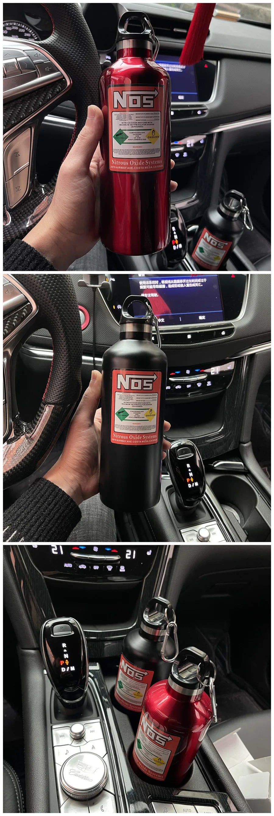 1Pcs Car Insulation Cup NOS Nitrogen Cylinder Vacuum Stainless Steel Kettle 500ML Stainless Thermos Cup Car Interior Accessories
