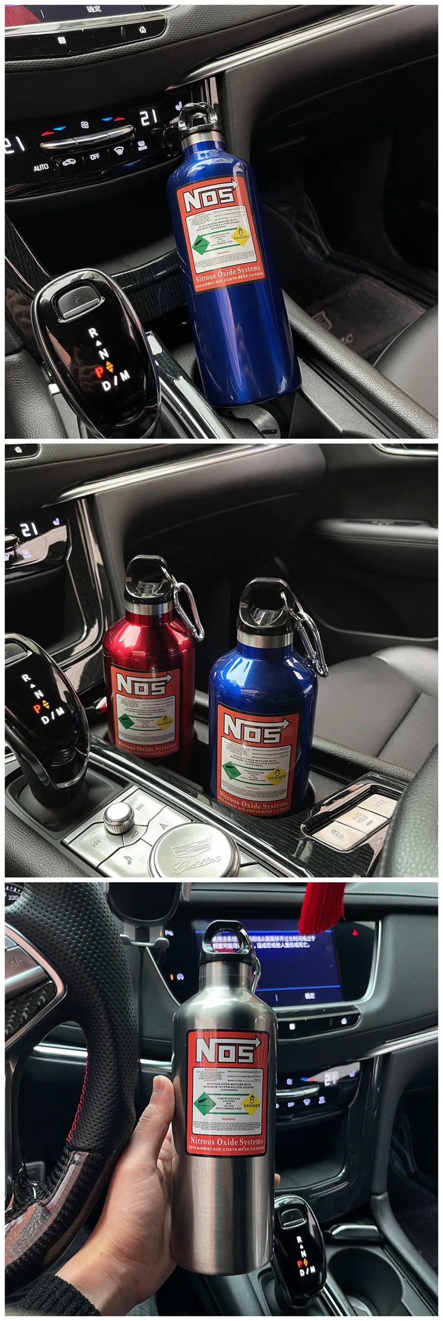 1Pcs Car Insulation Cup NOS Nitrogen Cylinder Vacuum Stainless Steel Kettle 500ML Stainless Thermos Cup Car Interior Accessories